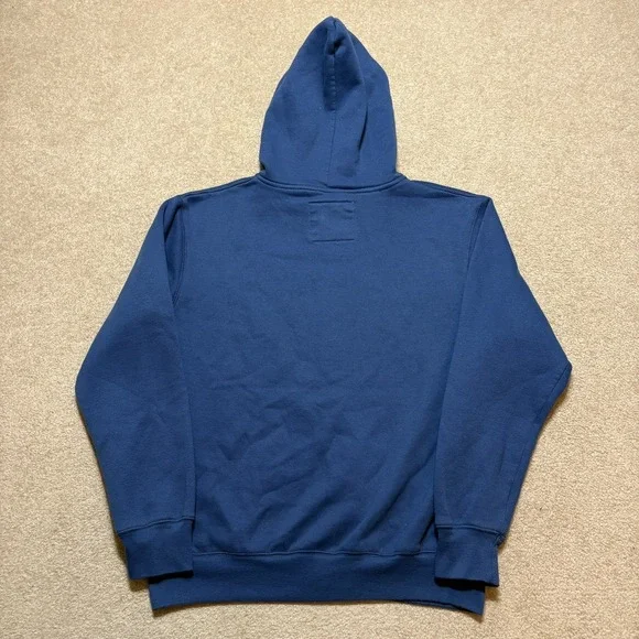 Abercrombie & Fitch Hoodie Sweatshirt Mens Large Blue Full Zip Spellout Y2K 00s - Picture 3 of 9